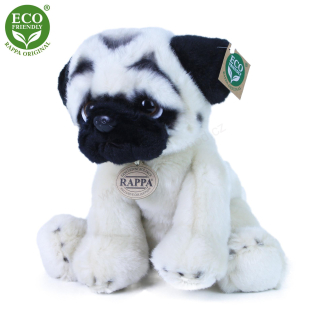 Plyšový pes mops sedící 30 cm ECO-FRIENDLY