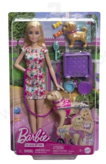 Barbie Panenka a pejsek s invalidním vozíčkem HTK37